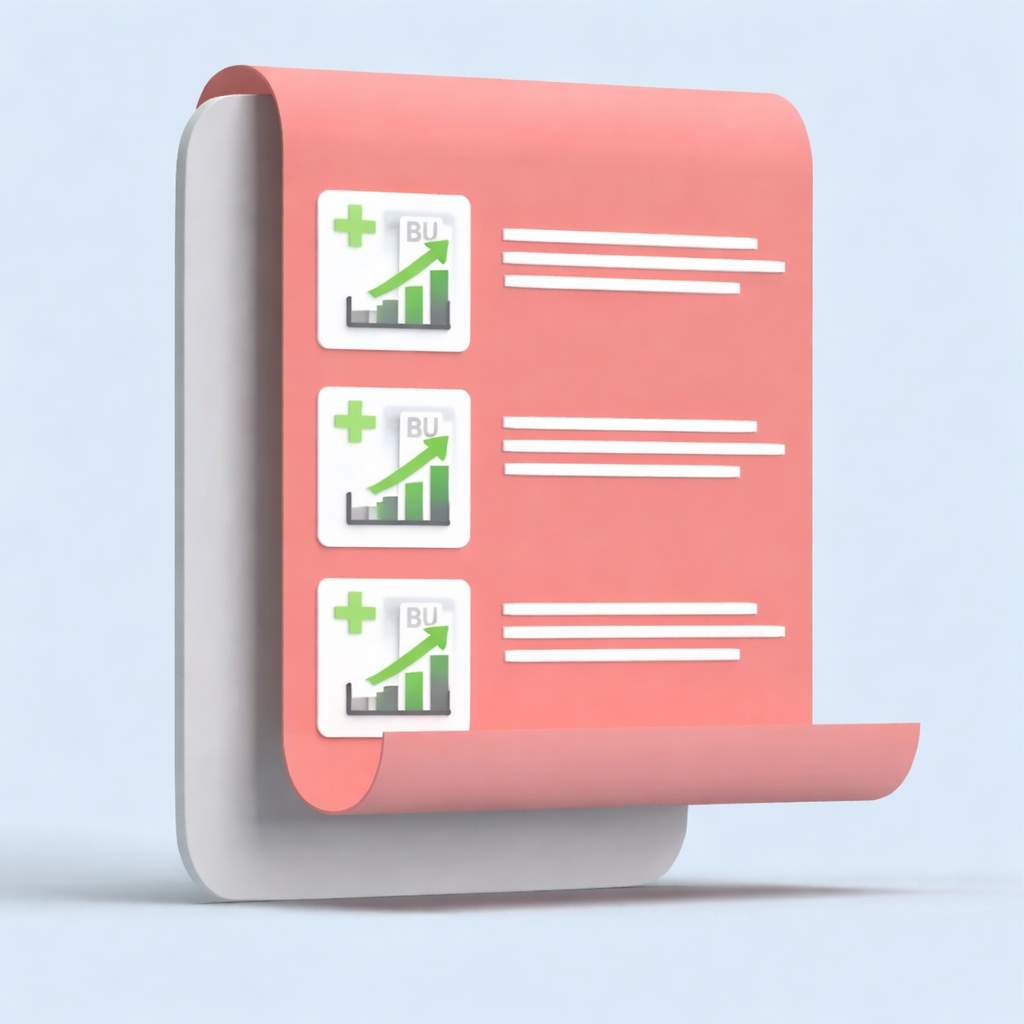 Nachversicherung & Erhöhungsoptionen prüfen online Grafik mit einem roten Dokument und der Steiegerung der Rente in der Berufsunfähigkeitsversicherung