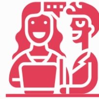 HABEN SIE NOCH FRAGEN? Zwei lächelnde Personen, eine mit Laptop, im Gespräch in einem kreativen Umfeld.